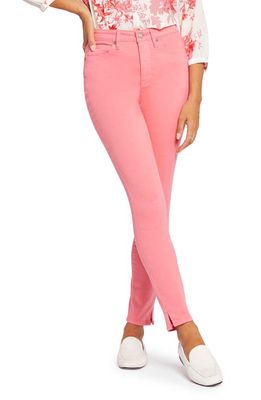 NYDJ Ami High Waist Side Slit Skinny Jeans in Pink Punch