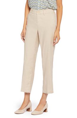NYDJ Ankle Straight Leg Linen Blend Pants in Feather