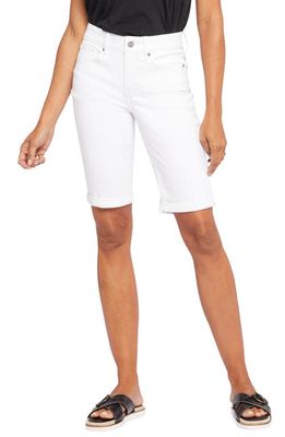 NYDJ Briella Cuffed Bermuda Shorts in Optic White