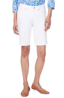 NYDJ Briella High Waist Roll Cuff Denim Shorts in Optic White