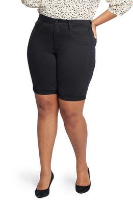 NYDJ Briella Roll Cuff Denim Bermuda Shorts in Black