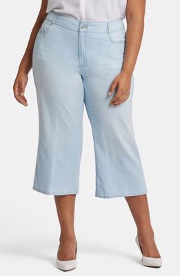 NYDJ Brigitte Frayed High Waist Wide Leg Capri Jeans in Oceanfront