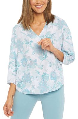 NYDJ Charming Floral Print Top in Whistler Flowerets
