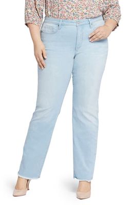 NYDJ Cool Embrace Frayed Mid Rise Relaxed Straight Leg Jeans in Brightside