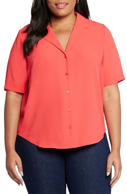 NYDJ Gabrielle Camp Shirt in Red Fox