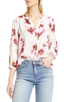NYDJ High-Low Crepe Blouse in Bonnieux