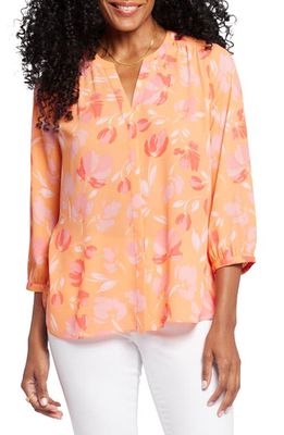 NYDJ High/Low Crepe Blouse in Candace