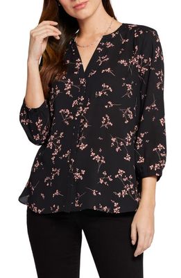 NYDJ High-Low Crepe Blouse in Cynthiana