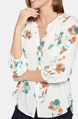 NYDJ High/Low Crepe Blouse in Dream Lily