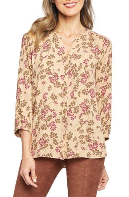 NYDJ High/Low Crepe Blouse in Victoria Park