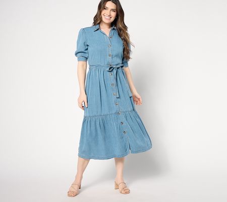 NYDJ Kate Ruffle Dress - Light Marine