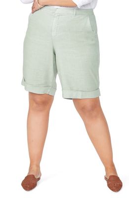 NYDJ Linen Bermuda Shorts in Desert Willow