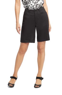 NYDJ Linen Blend Bermuda Shorts in Black