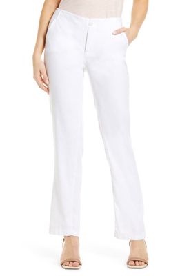 NYDJ Marilyn Linen Blend Trousers in White