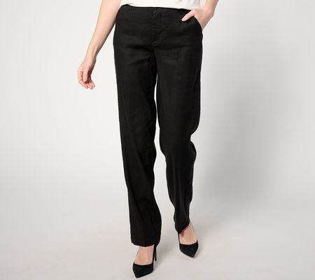 NYDJ Marilyn Linen Trousers - Black