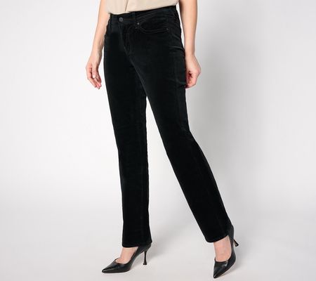 NYDJ Marilyn Straight in Wale Baby Corduroy Pants-Black