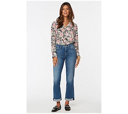 NYDJ Relaxed Straight Jeans with Roll Cuff - Du vall