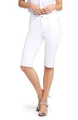 NYDJ Side Slit Capri Bike Shorts in Optic White