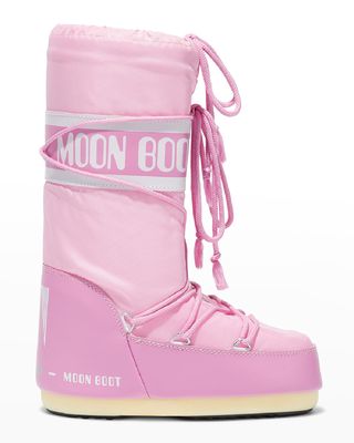 Nylon Lace-Up Snow Boots