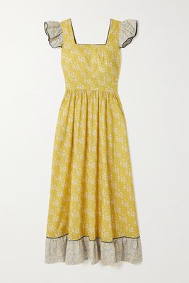 O Pioneers - Cecelia Ruffled Floral-print Cotton Maxi Dress - Yellow