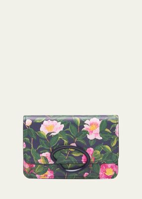 O Pochette Camellia-Print Crossbody Bag