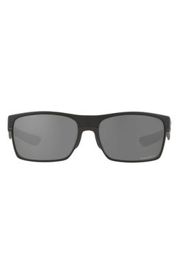 Oakley 60mm Prizm™ Rectangular Sunglasses in Matte Black/Prizm Black