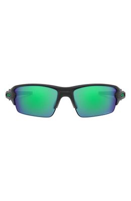Oakley 61mm Polarized Prizm™ Wrap Sunglasses in Black