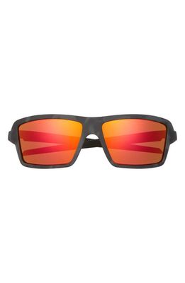 Oakley 63mm Oversize Polarized Rectangular Sunglasses in Camo