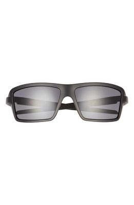 Oakley 63mm Polarized Oversize Rectangular Sunglasses in Matte Black