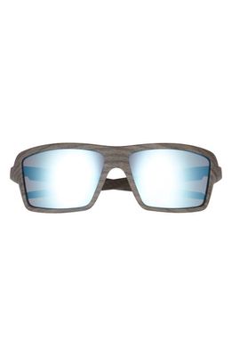 Oakley 63mm Polarized Rectangular Sunglasses in Light Wood