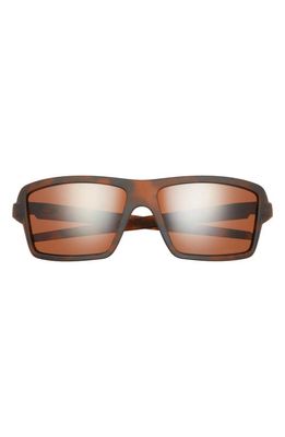 Oakley 63mm Polarized Rectangular Sunglasses in Tortoise