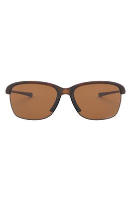 Oakley 65mm Oversize Polarized Rectangular Sunglasses in Matte Tortoise/Brown