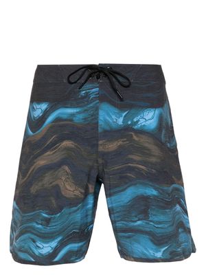 Oakley abstract-pattern swim shorts - Blue