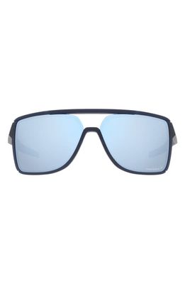 Oakley Castel 63mm Prizm Polarized Oversize Rectangular Sunglasses in Trans Blue