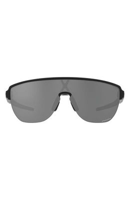 Oakley Corridor 142mm Semi Rimless Prizm™ Polarized Shield Sunglasses in Matte Black