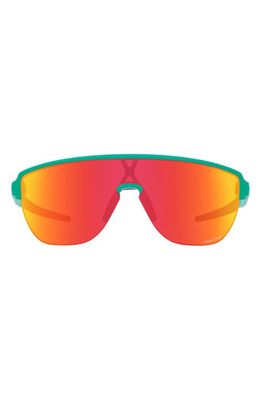 Oakley Corridor 142mm Semi Rimless Prizm™ Polarized Shield Sunglasses in Ruby