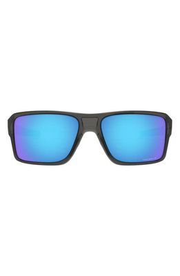 Oakley Double Edge 66mm Prizm Polarized Oversize Wrap Sunglasses in Grey