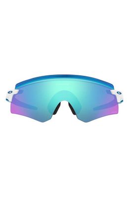 Oakley Encoder 136mm Prizm Rimless Wrap Shield Sunglasses in Polished White/Prizm Sapphire