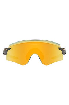 Oakley Encoder 136mm Prizm Rimless Wrap Shield Sunglasses in Yellow/Grey