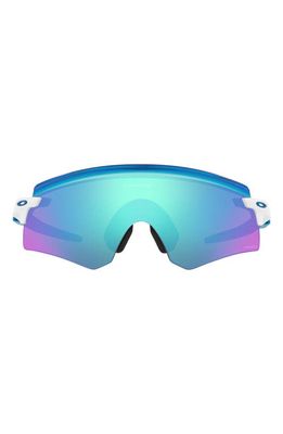 Oakley Encoder 136mm Prizm&trade; Rimless Wrap Shield Sunglasses in Polished White/Prizm Sapphire