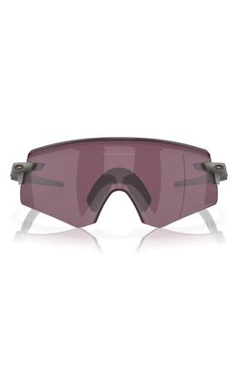 Oakley Encoder Prizm Rimless Wrap Shield Sunglasses in Matte Olive/Prizm Road Black
