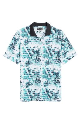 Oakley Floral Print Recycled Polyester Blend Polo in Floral Print Emerald