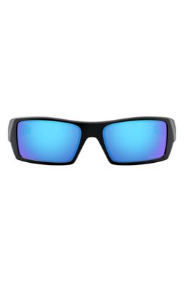 Oakley Gascan® 60mm Prizm&trade; Polarized Rectangle Sunglasses in Matte Black/Prizm Sapphire