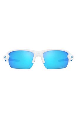 Oakley Kids' Flak XS 59mm Prizm Rectangular Sunglasses in White