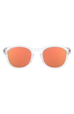 Oakley Latch&trade; 53mm Prizm&trade; Polarized Round Sunglasses in Clear