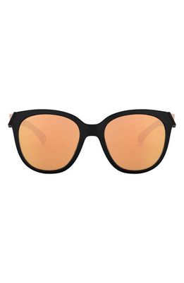 Oakley Low Key 54mm Prizm™ Polarized Round Sunglasses in Matte Black/Prizm Rose Gold