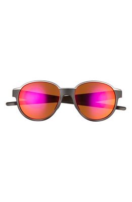 Oakley Prizm 53mm Polarized Round Sunglasses in Matte Black Camo/Prizm Ruby