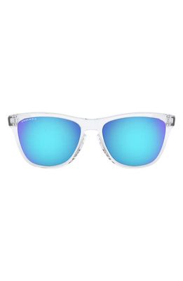Oakley Prizm&trade; 54mm Rectangular Sunglasses in Crystal Clear/Prizm Sapphire