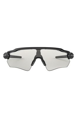 Oakley Radar EV Path 138mm Polarized Photochromic Shield Wrap Sunglasses in Steel/Black