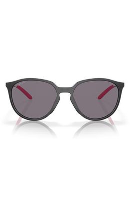 Oakley Sielo 57mm Polarized Round Sunglasses in Black Grey